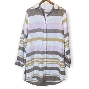 Rachel Zoe Striped Tunic Top Small 100% Linen